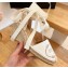Prada Heel 8cm Espadrilles Wedge Sandals Leather White 2023