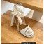 Prada Heel 8cm Espadrilles Wedge Sandals Leather White 2023