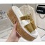 Prada Rubber wedge platform sandals 1XX641 Gold 2023