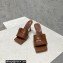 Bottega Veneta Padded Intreccio leather Patch Heel Mules Coffee 2023