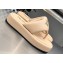 Prada Soft padded nappa leather thong wedge sandals Beige 2023
