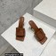Bottega Veneta Padded Intreccio leather Patch Heel Mules Coffee 2023