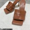 Bottega Veneta Padded Intreccio leather Patch Heel Mules Coffee 2023