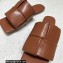 Bottega Veneta Padded Intreccio leather Patch Flat Mules Coffee 2023