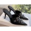 Balenciaga Heel 9cm Cagole Pointed Toe Mules in Arena lambskin Black 2023