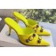 Balenciaga Heel 9cm Cagole Pointed Toe Mules in Arena lambskin Yellow 2023