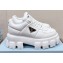 Prada Soft padded nappa leather lace-up loafers White 2023