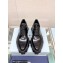 Prada Monolith pointy brushed leather Lace-up loafers Black 2023