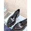 Prada Monolith pointy brushed leather Lace-up loafers Black 2023