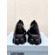 Prada Monolith pointy brushed leather Lace-up loafers Black 2023