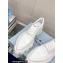 Prada Monolith pointy brushed leather Lace-up loafers White 2023
