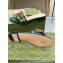 Gucci leather Slide Sandals Green With Bamboo Buckle 2023
