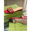 Gucci leather Slide Sandals Red With Bamboo Buckle 2023