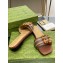 Gucci leather Slide Sandals Brown With Bamboo Buckle 2023