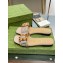 Gucci leather Slide Sandals Nude With Bamboo Buckle 2023
