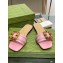 Gucci leather Slide Sandals Pink With Bamboo Buckle 2023