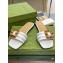 Gucci leather Slide Sandals White With Bamboo Buckle 2023