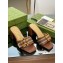 Gucci leather Heel 6.5cm Slide Sandals Brown With Bamboo Buckle 2023