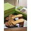 Gucci leather Heel 6.5cm Slide Sandals Brown With Bamboo Buckle 2023