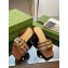 Gucci leather Heel 6.5cm Slide Sandals Brown With Bamboo Buckle 2023