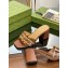 Gucci leather Heel 6.5cm Slide Sandals Brown With Bamboo Buckle 2023