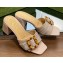 Gucci leather Heel 6.5cm Slide Sandals Nude With Bamboo Buckle 2023