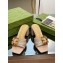 Gucci leather Heel 6.5cm Slide Sandals Nude With Bamboo Buckle 2023