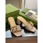 Gucci leather Heel 6.5cm Slide Sandals Nude With Bamboo Buckle 2023