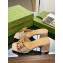Gucci leather Heel 6.5cm Slide Sandals Nude With Bamboo Buckle 2023