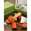 Gucci leather Heel 6.5cm Slide Sandals Orange With Bamboo Buckle 2023