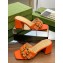 Gucci leather Heel 6.5cm Slide Sandals Orange With Bamboo Buckle 2023