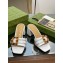 Gucci leather Heel 6.5cm Slide Sandals White With Bamboo Buckle 2023