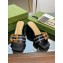 Gucci leather Heel 6.5cm Slide Sandals Black With Bamboo Buckle 2023