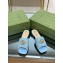 Gucci GG embroidered Slide Sandals Canvas Blue With Double G 2023