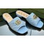 Gucci GG embroidered Slide Sandals Canvas Blue With Double G 2023