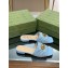 Gucci GG embroidered Slide Sandals Canvas Blue With Double G 2023