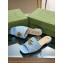 Gucci GG embroidered Slide Sandals Canvas Blue With Double G 2023
