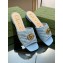 Gucci GG embroidered Slide Sandals Canvas Blue With Double G 2023