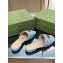 Gucci GG embroidered Slide Sandals Canvas Blue With Double G 2023