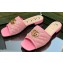 Gucci GG embroidered Slide Sandals Canvas Pink With Double G 2023