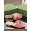 Gucci GG embroidered Slide Sandals Canvas Pink With Double G 2023