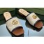 Gucci GG embroidered Slide Sandals crochet cotton Beige/Blue With Double G 2023
