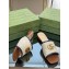 Gucci GG embroidered Slide Sandals crochet cotton Beige/Blue With Double G 2023