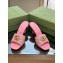 Gucci Heel 7.5cm GG embroidered Slide Sandals Canvas Pink With Double G 2023