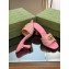 Gucci Heel 7.5cm GG embroidered Slide Sandals Canvas Pink With Double G 2023