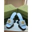 Gucci Heel 7.5cm GG embroidered Slide Sandals Canvas Blue With Double G 2023