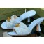 Gucci Heel 7.5cm GG embroidered Slide Sandals Canvas Blue With Double G 2023
