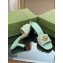 Gucci Heel 7.5cm GG embroidered Slide Sandals Canvas Green With Double G 2023