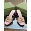 Gucci Heel 7.5cm GG embroidered Slide Sandals Canvas Light Pink With Double G 2023
