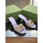 Gucci Heel 7.5cm GG embroidered Slide Sandals Canvas Lilac With Double G 2023